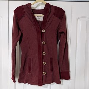 Maroon Hooded Sweater/kacket Natural Reflections 100% cotton